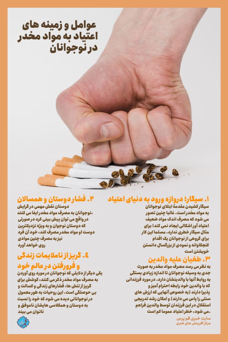 زمینه های اعتیاد به مواد مخدر در نوجوانان + اینفوگرافی