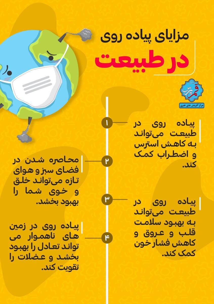 مزایای پیاده روی در طبیعت + اینفوگرافی