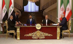 امضای تفاهمنامه مشترک بین رئیسجمهور ایران و نخست وزیر عراق امضای تفاهمنامه مشترک بین رئیسجمهور ایران و نخست وزیر عراق