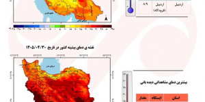 رکورد ۵۰ درجه در جنوب؛ میانگین دمای کشور ۱.۲ درجه بالاتر از حد نرمال رکورد ۵۰ درجه در جنوب؛ میانگین دمای کشور ۱.۲ درجه بالاتر از حد نرمال