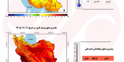 دمای ایران ۱.۲ درجه گرمتر از نرمال؛ بارشها ۴۳ درصد کاهش یافت دمای ایران ۱.۲ درجه گرمتر از نرمال؛ بارشها ۴۳ درصد کاهش یافت