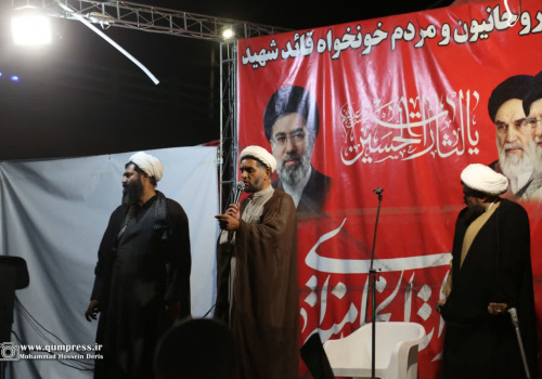 گزارش تصویری موکب روحانیون و مردم خونخواه قائدشهید شب هفدهم مهر